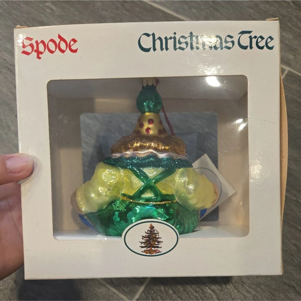 Vintage SPODE ORNAMENTS ON THE TREE Clown  BLOWN GLASS POLAND NIB